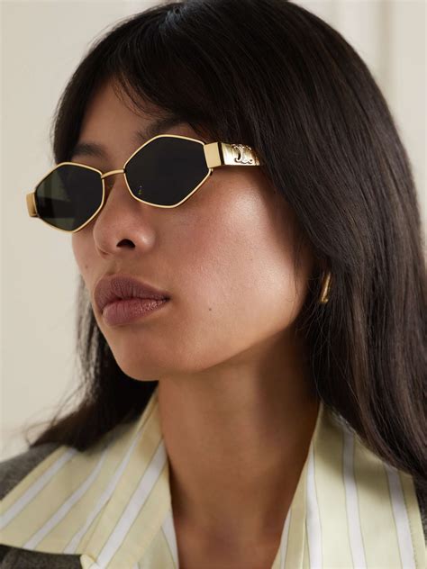 celine sunglasses gold mirror|celine sunglasses triomphe gold.